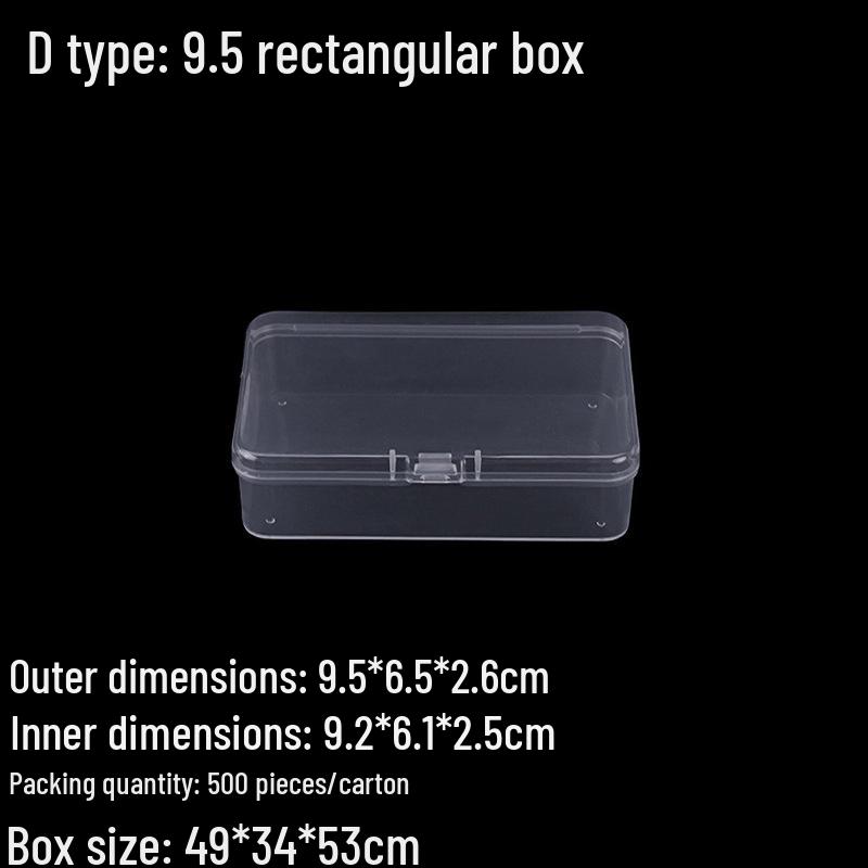 Cutie de depozitare dreptunghiulară transparentă pentru fulgi de săpun, mărgele de ceară, elastice și agrafe de păr