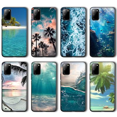 Sea Beach Case for Samsung Galaxy S21 A52 A51 S20 A50 A71 A12 A72 A21S A70 S10 S9 S8 S10e FE Note 20 10 Plus Ultra Black TPU
