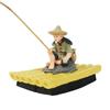 Realistic Fisherman Figurine Auto-Floating Fish Tank Decorations Landscaping Crafts  Office