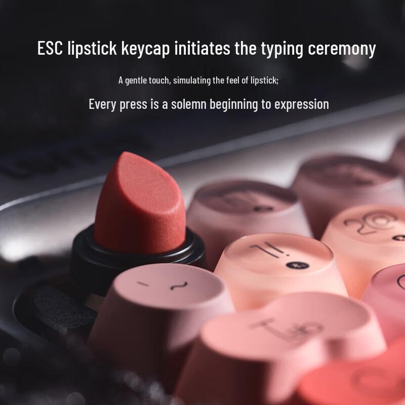 LOFREE Lipstick Mechanical Keyboard & Rose Gold Mouse Combo