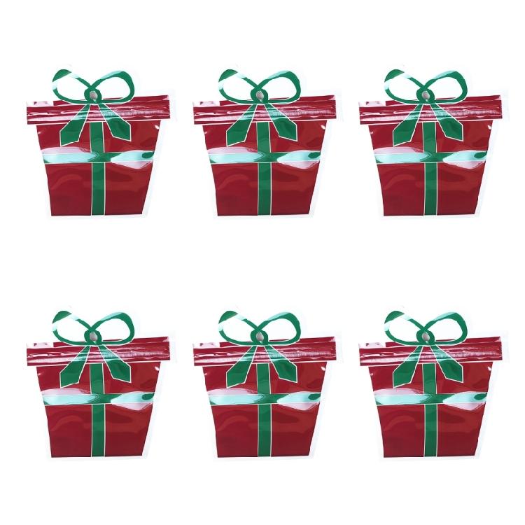 6Pcs Creative Christmas Present Bags for Family Gatherings Plastic Gift Containers Practical Candy Packaging Bag