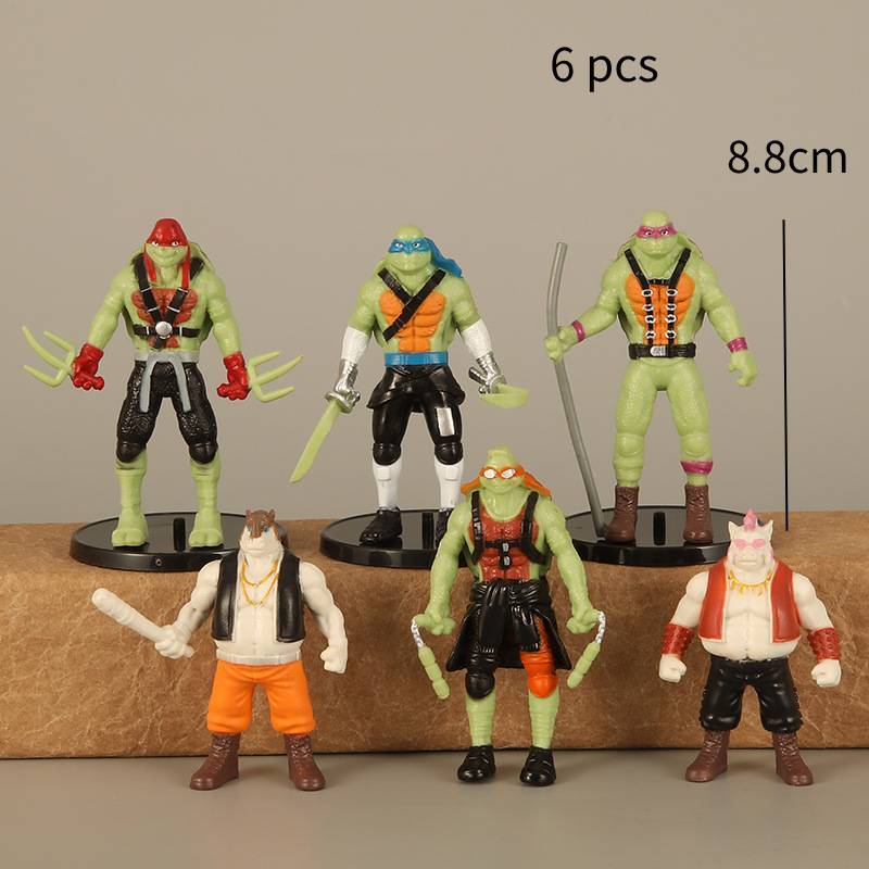 

Мультяшные фигурки Черепашек-ниндзя ПВХ Набор Леонардо Рафаэль Микеланджело Игрушка Донателло