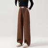 Izzue Women's Lamb Wool Blend Wide-Leg Trousers