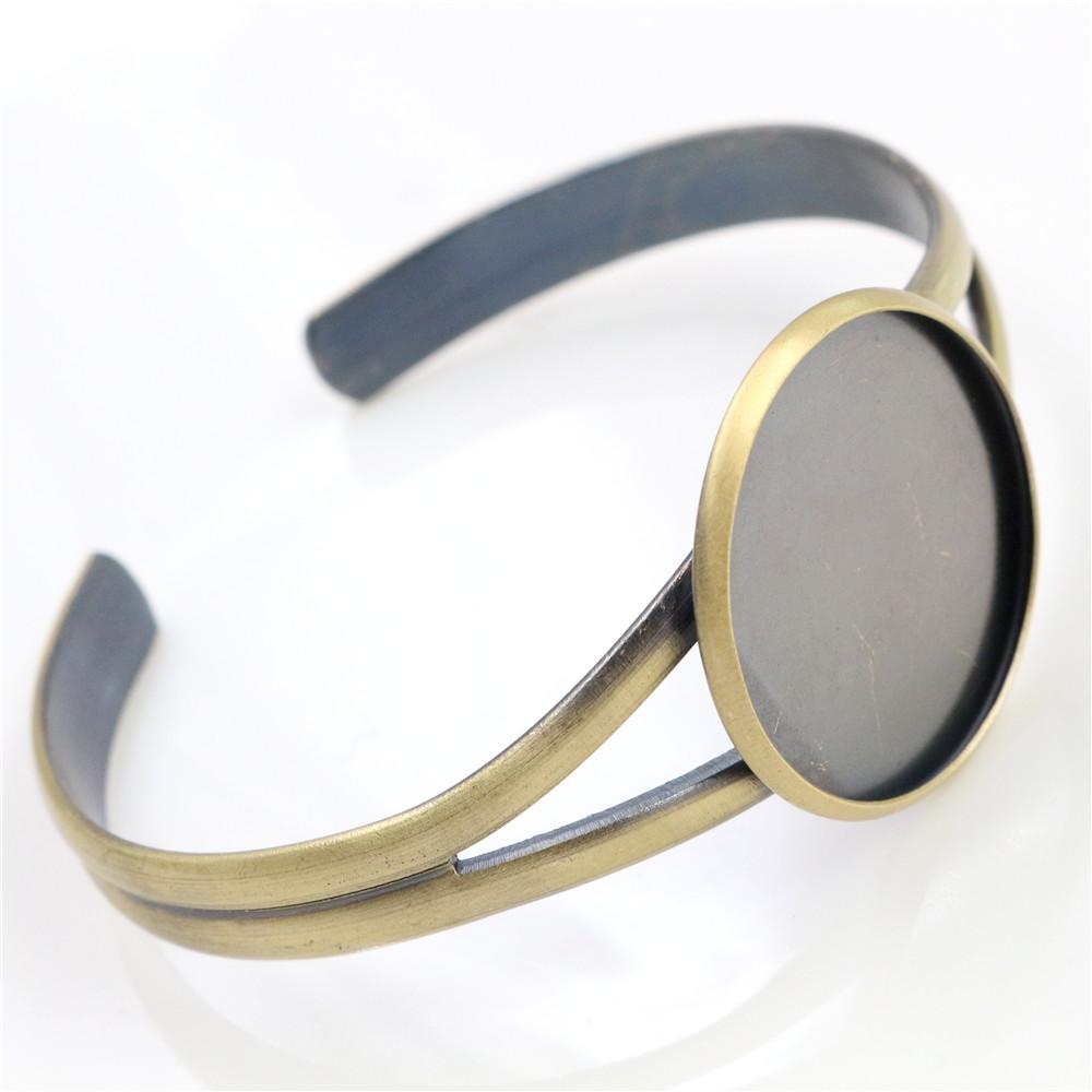 High Quality  25mm 8 Colors Plated Bangle Base Bracelet Blank Findings Tray Bezel Setting Cabochon Cameo
