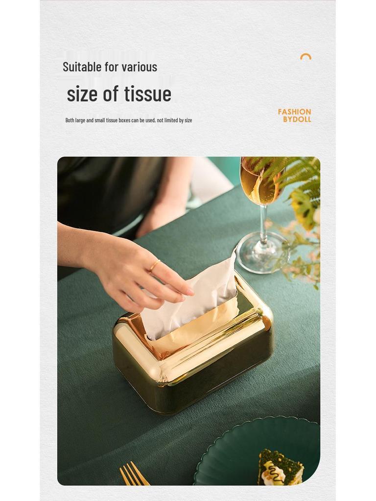 Minimalist European Retro Tissue Box and Baby Wipes Dispenser for Living Room Desktop Storage