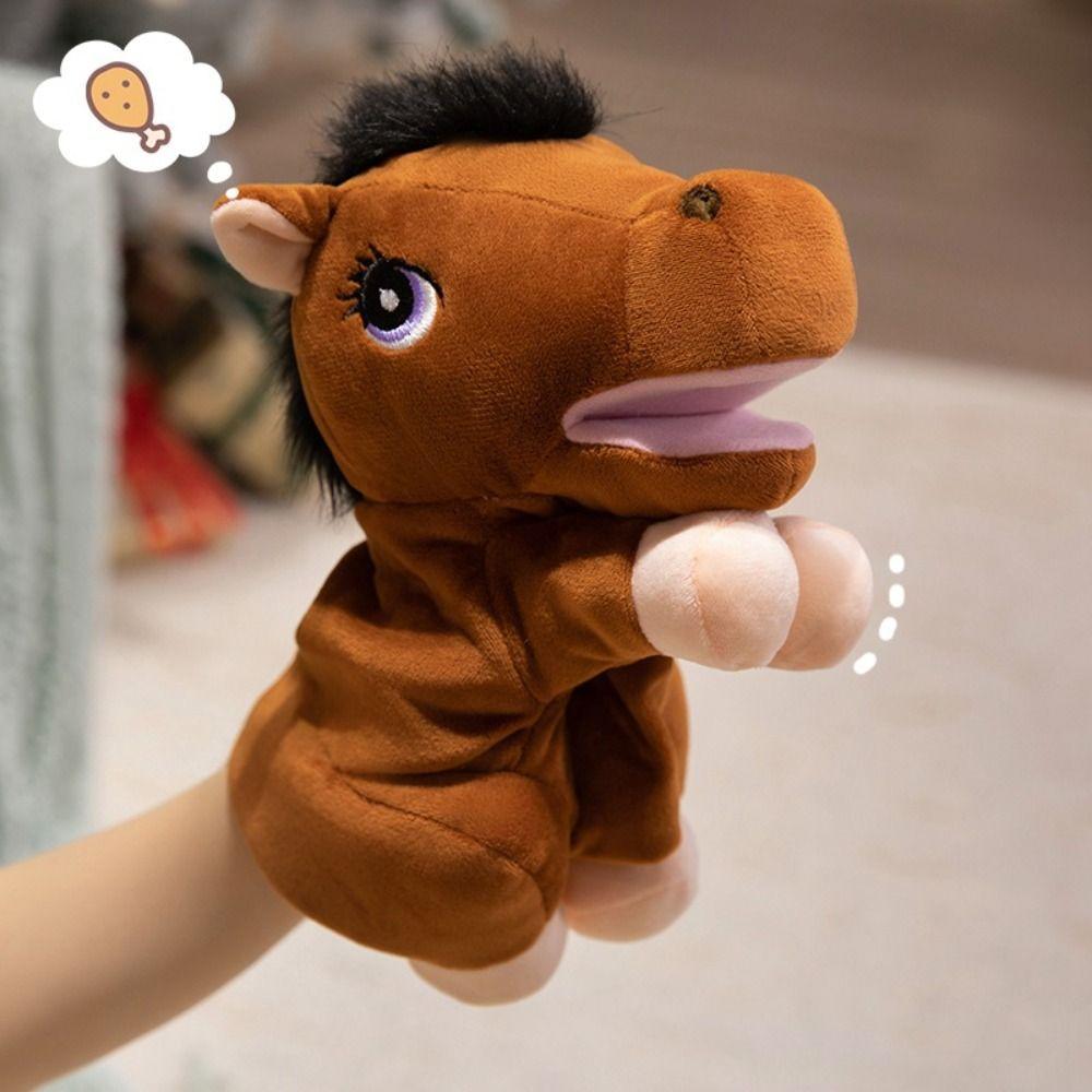Horse Animal Little Horse Puppet Simulation Storytelling Stuffed Horse Early Education Soft Hand Finger Story Puppet