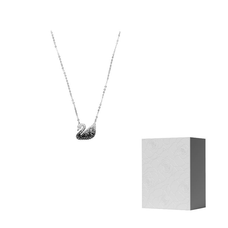 Swarovski Swan Necklaces Womens F (One Size Fits All)-Camellia Embossed Gift Box