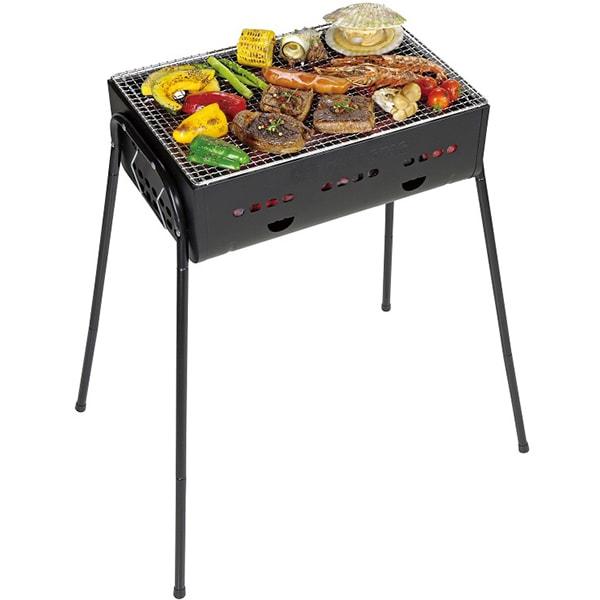 Captain Stag Ug 0111 [Barbecue STove  Grill  Bonfire  3 Way  Barbecue Grill  450  For 2 To 4 People   Height 3 Levels Adjustable  Black]