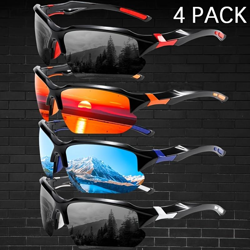 

4PCS Men Fishing Sunglasses Fashion Men and Women Outdoor Sports Glasses UV400 Windproof Cycling Sun Glasses