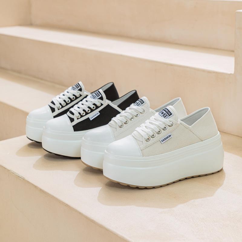 Muffin Shoes Women's 2025 Spring New Two Wear Lazy Single Shoes Platform Height Increased by 8 Cm Fashion Casual Versatile Tide