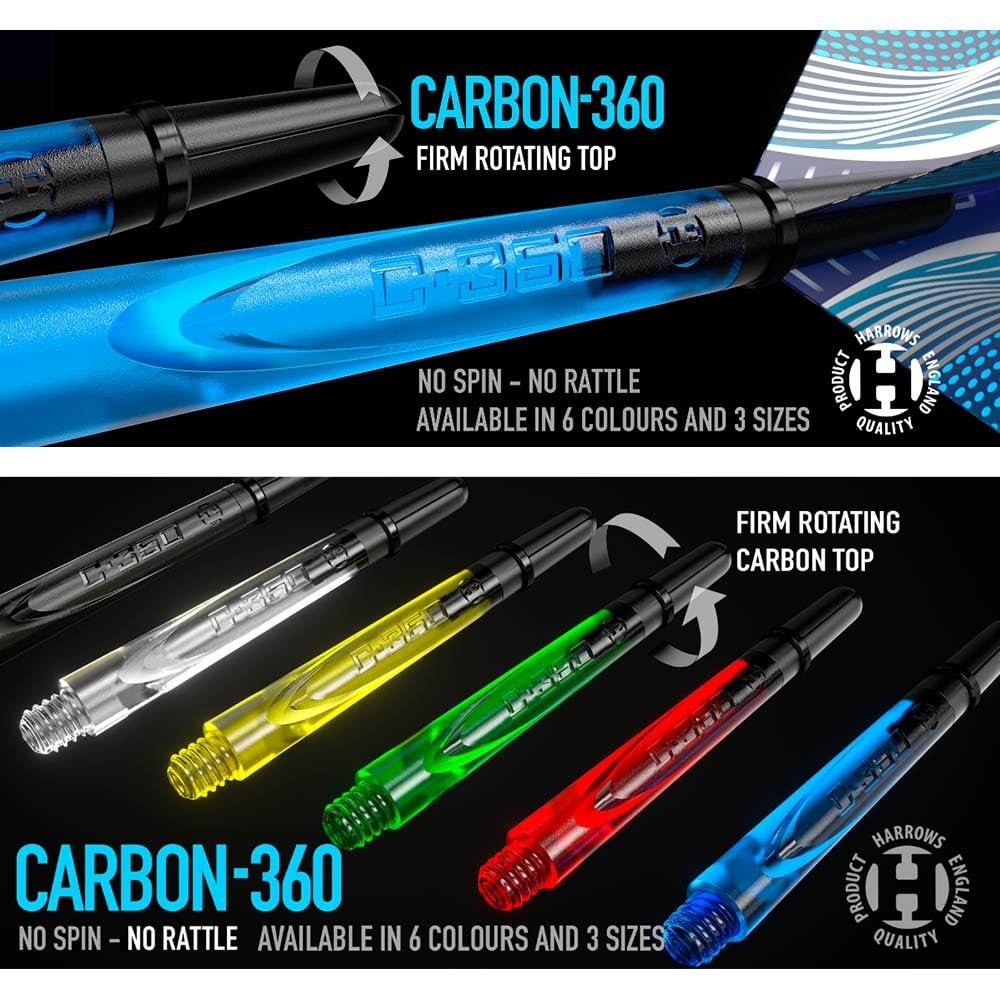 Harrows CARBON360 clear short dart shaft