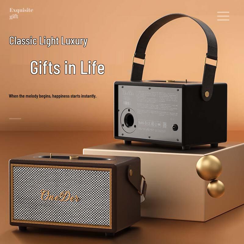 Huanda D6 Retro Bluetooth Speaker CN Plug (adapter Included)
