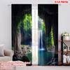 2D Flat Printing 2pcs Party Window Curtains Hole Durable 100% Polyester Fabric  Without Electricity Party Decorations Perfect for