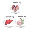 Cartoon Organ Brooch: Cherish the Body Souvenir Metal Badge
