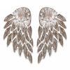 1 Pair Ear Studs Rhinestone Inlaid Christmas Gifts Alloy Women Angel Wing Ear Studs for Daily Life