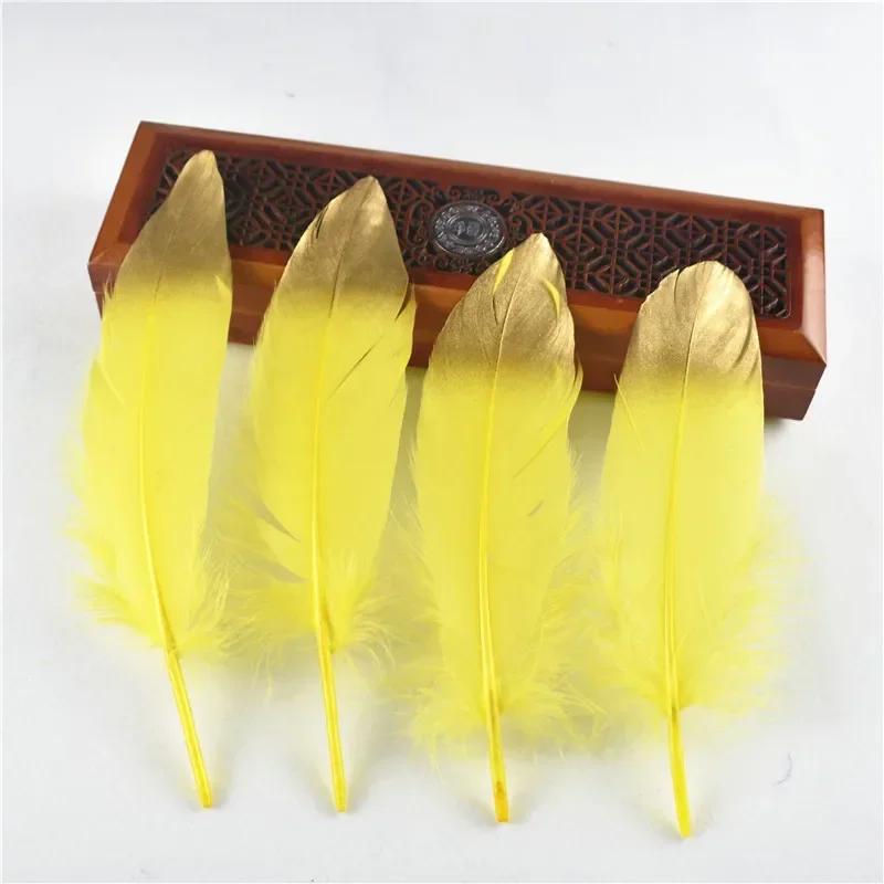 10Pcs Colored Gold Silver Goose Feathers For Crafts Golden Geese Feather Decor Hats Carnaval Assesoires Dream Catcher Decoration
