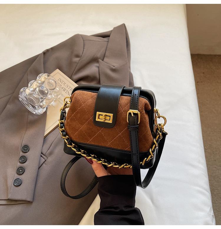 Maillard сумка женская 2025 новая мода универсальная сумка через плечо высококачественная замшевая замшевая ромбовидная сумка-мессенджер сумка-доктор чёрный