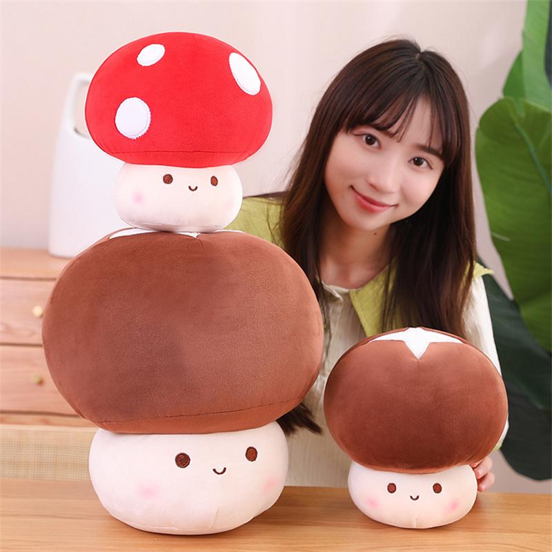 2330Cm Cute Vegetables Kawaii Red Mushrooms Shii-Take Plush Soft Toy Stuffed Dolls Home Decor Gift For Girl Boy Birthday