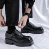 Fashion Hot Selling Black Men's Thick Soled Leather Shoes Luxury Designer Style DRESS Business Party Fashion Adult Casual Trendy Shoes