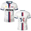 Maglia da Calcio Francia Sport Estivi Traspirante Asciugatura Rapida T-shirt da Uomo Mappa Francese Bandiera Magliette Girocollo a Maniche Corte da Bambino Regalo