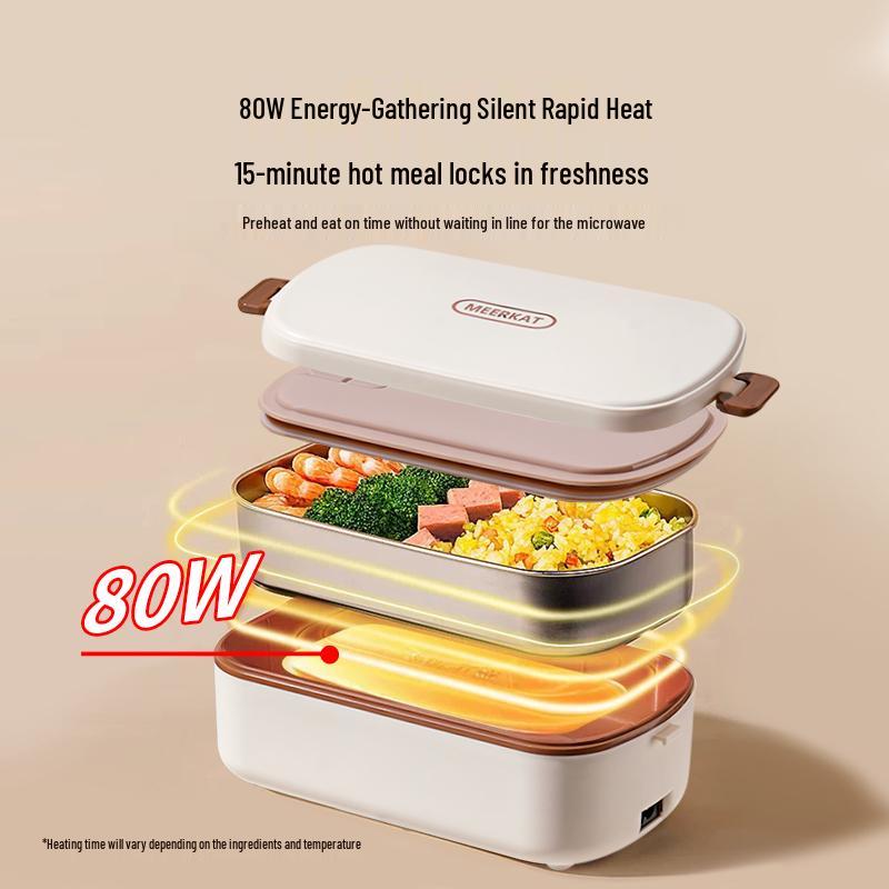Electric Heated Insulated Lunch Box for Office Workers – Steams Hot Rice and Dishes, Plug-in.