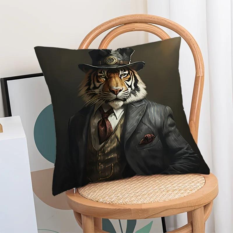 Dekoracja Domu Fantastyczne Zwierzęta w Wiktoriańskich Kostiumach Poszewki na Poduszki Wzór Poszewka na Poduszkę Odpowiednia na Sofę Sypialnię Samochód Poszewka na Poduszkę
