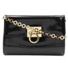 ChainShoulder Shoulder Bag AQ21-8752 Gancini 2-way Clutch Black Enamel Women Used