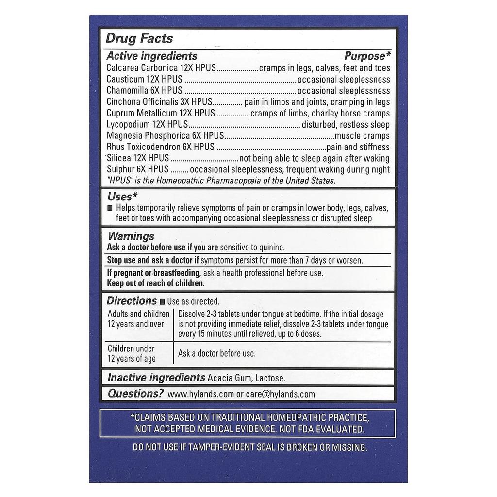 Hyland's Naturals Leg Numbness Relief Pm, 50 Quick Dissolving Tablets