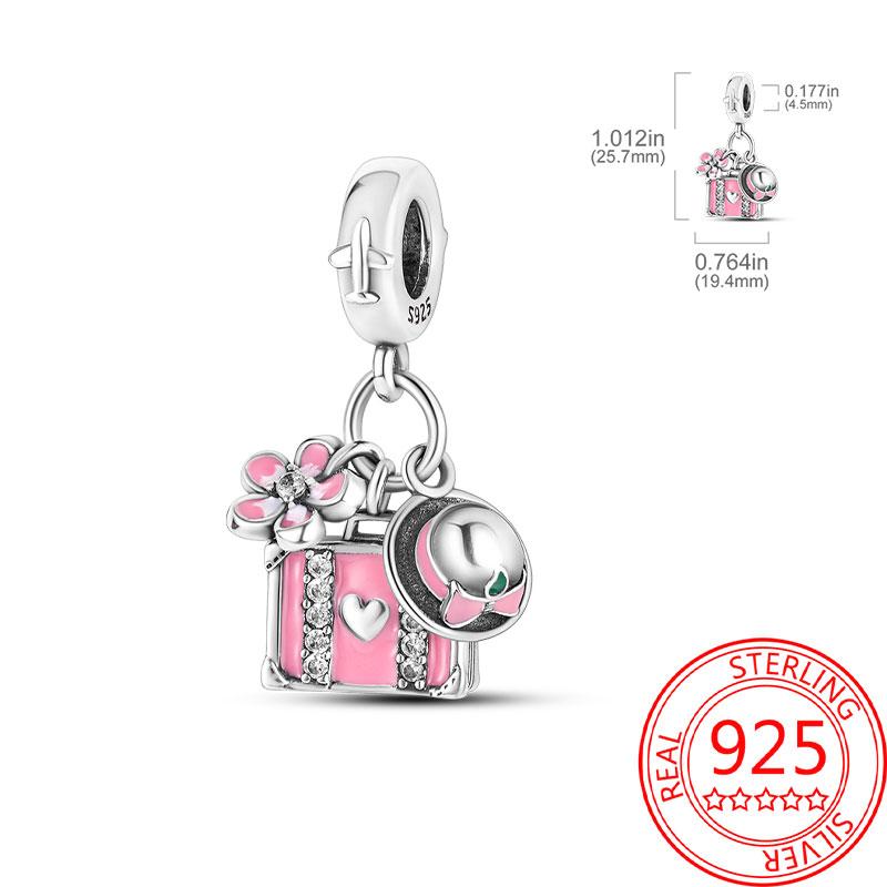 Miedziany Wieża Eiffla Samolot Podróżny Zawieszka Koraliki Pasują do Bransoletki Charm Oryginalnej Dla Kobiet Tworzenie Biżuterii