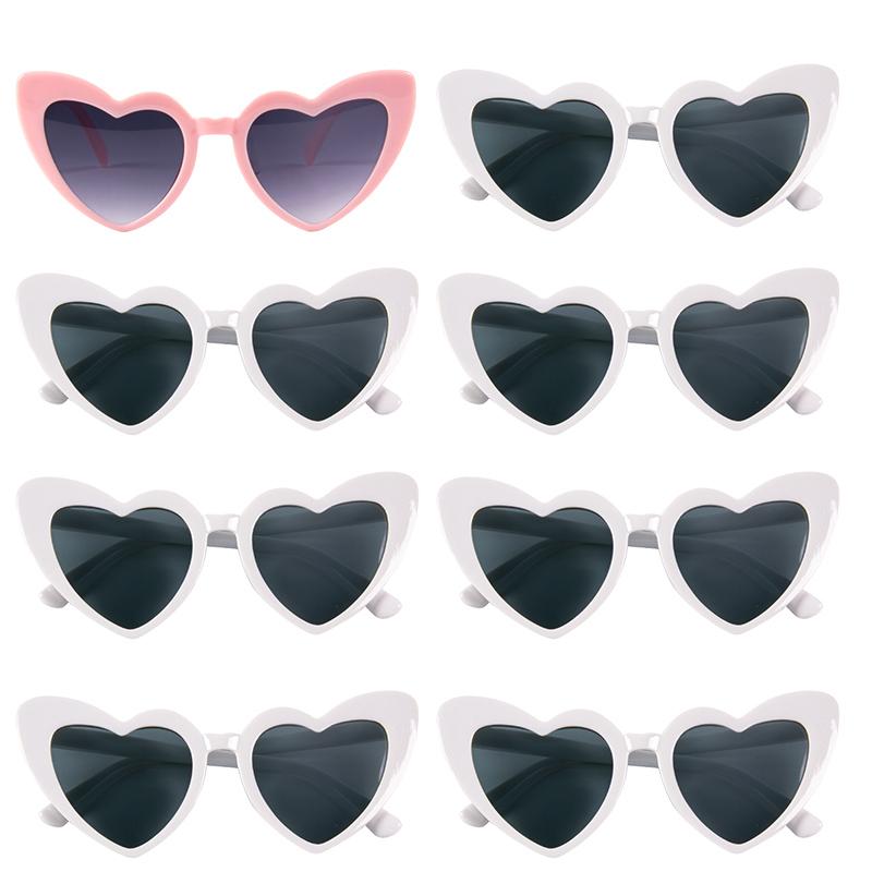 8 Pairs Heart Shaped Sunglasses Candy Color Glasses for Wedding Team Bride Gifts Bachelorette Party Bridal Shower Decor Supplies