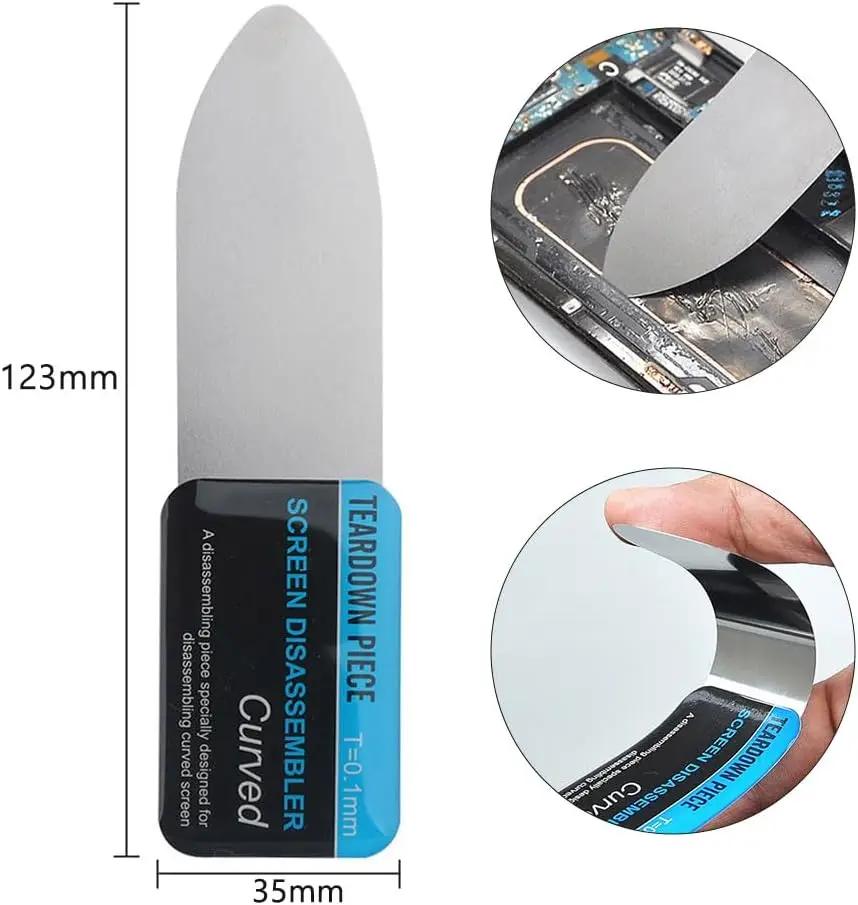 Métal Acier Téléphone Portable Écran LCD Courbé Spudger Outil d'Ouverture Levier Carte Outils Ultra Mince Flexible Outil de Démontage Téléphone Portable