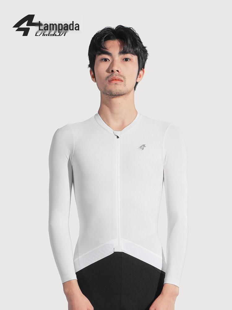 Lampaida Men's Breathable Thin Long Sleeve Cycling Jersey - Spring/Summer Road & Mountain Bike Suit