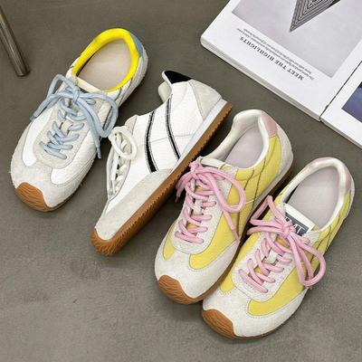 Leisure Sports Forrest Gump Shoes Women's 2025 Spring and Summer New Leather Breathable Color Matching German Training Shoes Light and Comfortable