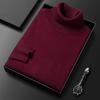 Men's Winter High Neck Knitted Sweater - Thick Warm Pullover for Middle-Aged and Young Adults