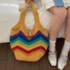 Breathable Crochet Shoulder Bag Large Capacity Seaside Vacation Handbag Knitted Tote Bag  Female