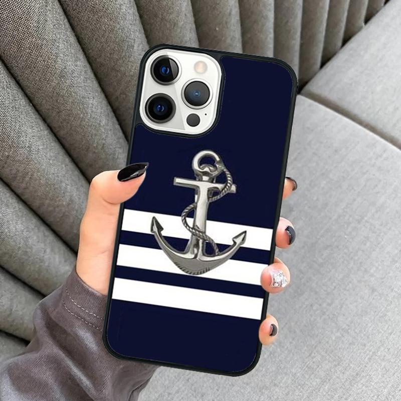 

Полосы Якорь Лодка Корабль Руль Чехол для Телефона Для iPhone 16 15 13 14 Pro Max 11 12 Mini Plus 2022 XR XS MAX Чехол iPhone 14pro