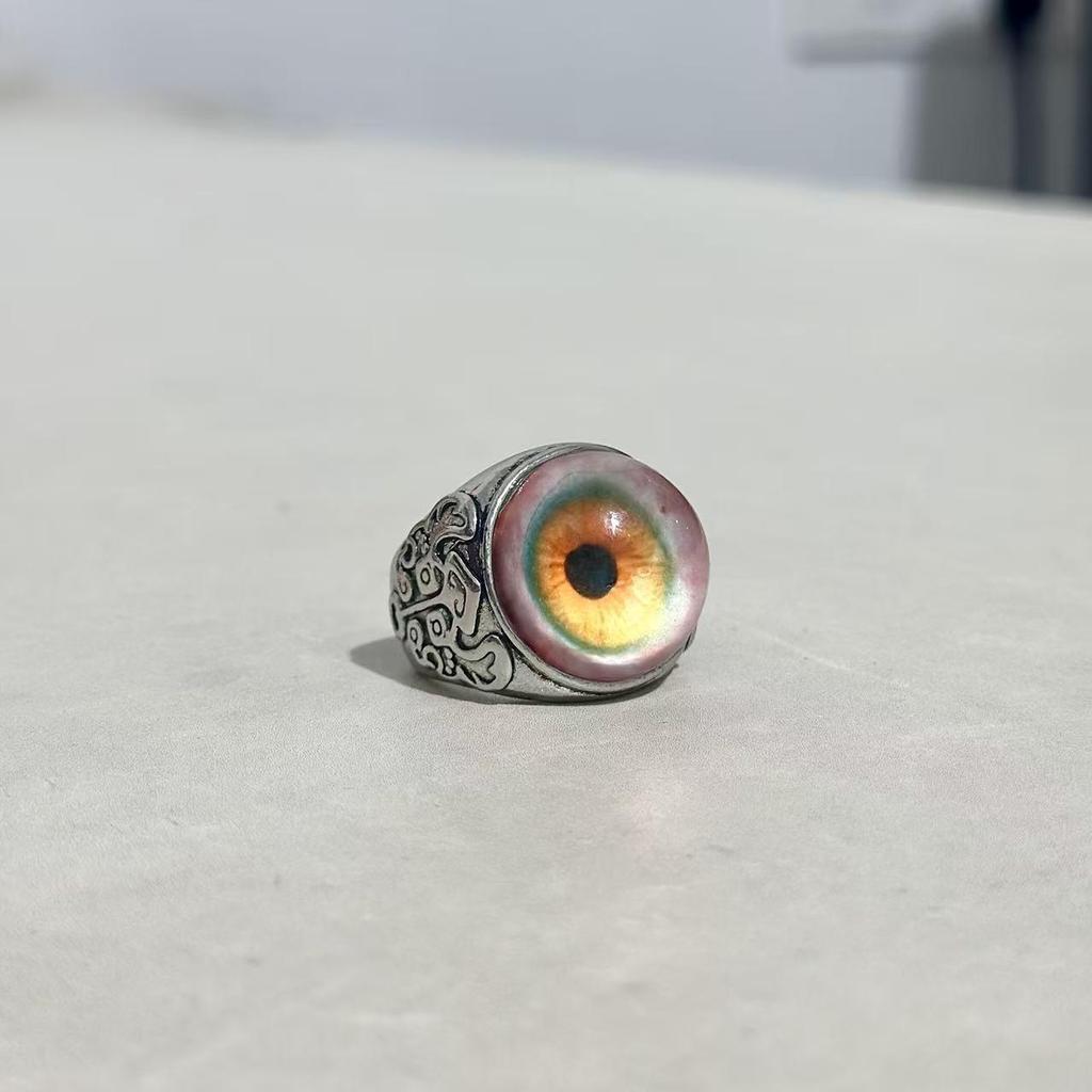 Realistic Blood Red Eyeball Open Ring - Retro and Bold Design