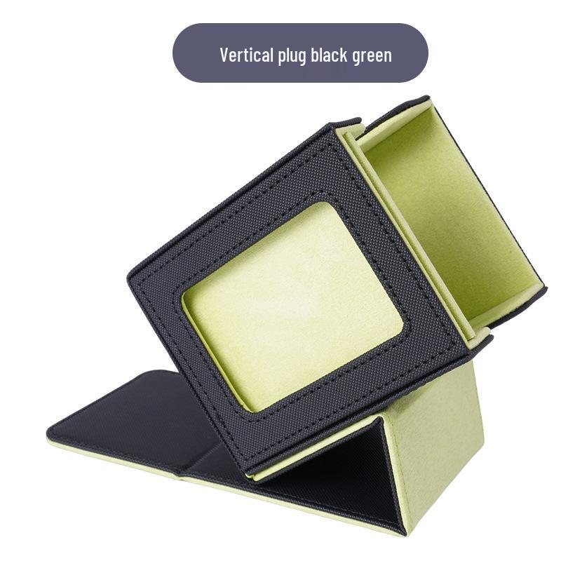 Large Capacity Leather Card Storage Box with Diamond Pattern for Pokémon & Three Kingdoms Kill Game Cards