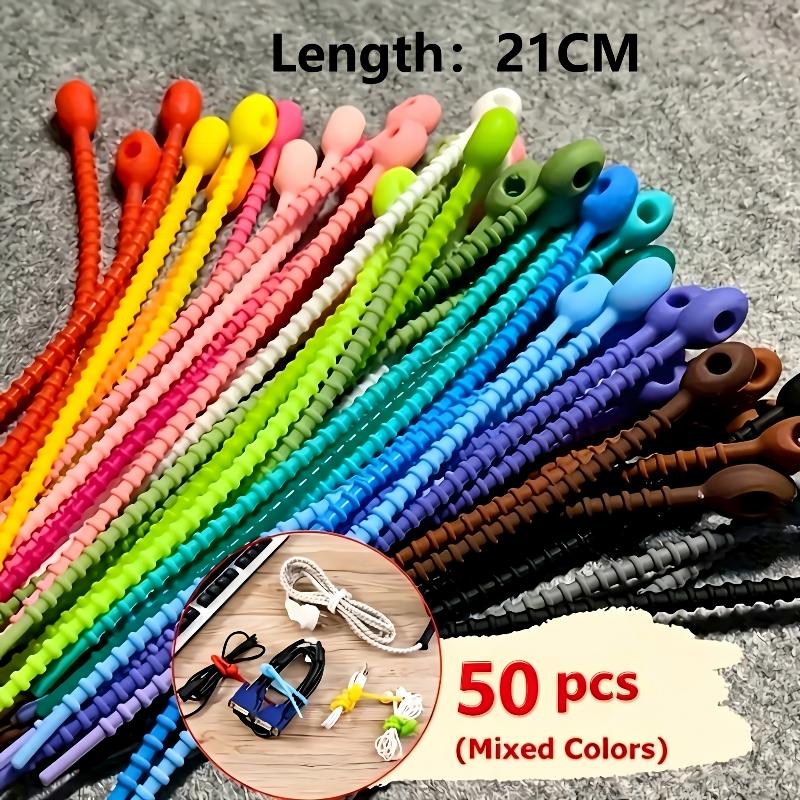 Silicone Reusable Cable Organizer Storage Bag Tie, Wire Management Zipper Tie, Multi-Functional Bag Clip, Organizer Clip Cable