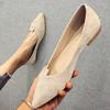 Korean Version of Fashion Casual Single Shoes Women's Flat-bottomed Color Matching Pointed Irregular Shallow Mouth Pedal Peas Loafers