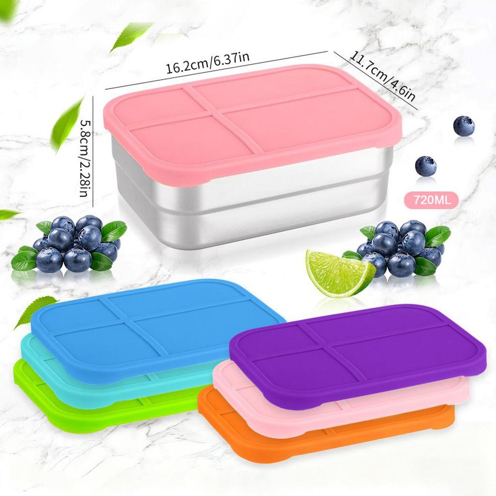 stainless steel fresh-keeping box with sealed lid thickened lunch box camping food packaging and storage box