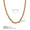 Coarse Twist Simple Butterfly Necklace Female Trendy Hip-Hop Water Waveform Bracelet Temperament Cold Titanium Steel Gold-Plated Collarbone Chain