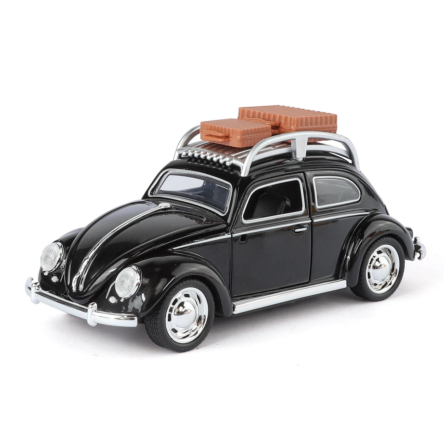 

1/32 Beetle 1995 Classic Car Alloy Car Model Sound and Light Pull Back Children s Toy Collectibles Birthday Gift чорний