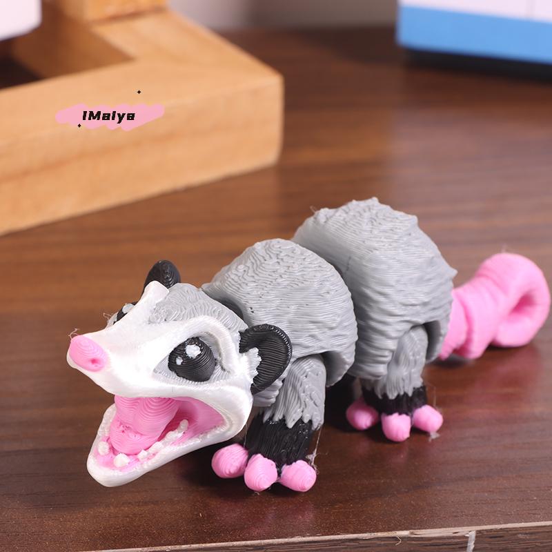 M-3D Printed Articulated Possum Figurines, Indoor and Outdoor Desktop Decorations, Stress Relief & Birthday Wedding Party Favors