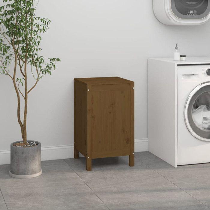 VidaXL Laundry Box Honey Brown 44x44x76 Cm Solid Pine Wood 823577