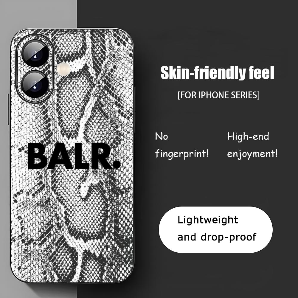 Trendy fashion B-BALR Phone Case For iPhone 17 16 15 14 13 12 11 X XR XS 8 Plus Mini Pro Max Soft black Shockproof Cover iPhone 13