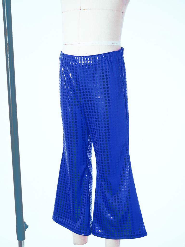 Dětské performance kalhoty Elastický pas Rozšířený design Lesklé flitry Pódium Show Taneční oblečení