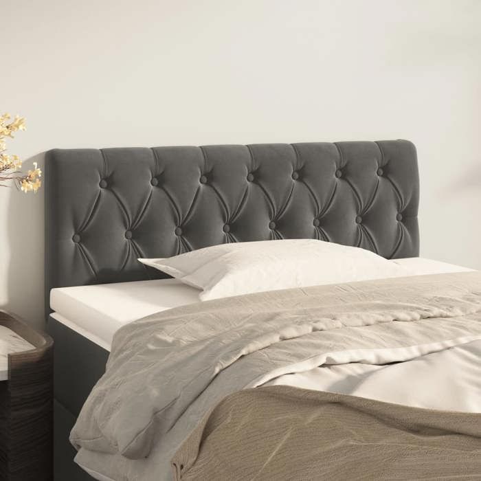 VidaXL Headboard Bedroom Furniture Bed Accessory Single Bed Headboard Interior Dark Grey 90x7x78/88 346321