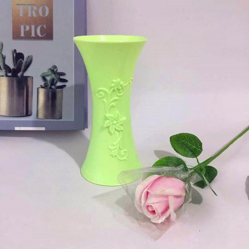 Flower Artificial Display Vase Embossed Surface For Home Decoration And Gift