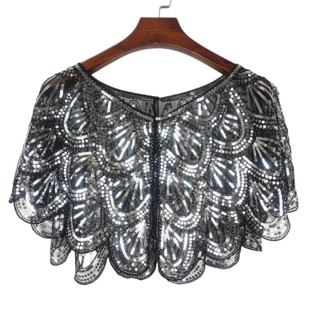 

Ruffle Design Party Shawl Thin Sunscreen Cardigan New Shawl Beaded Women срібний